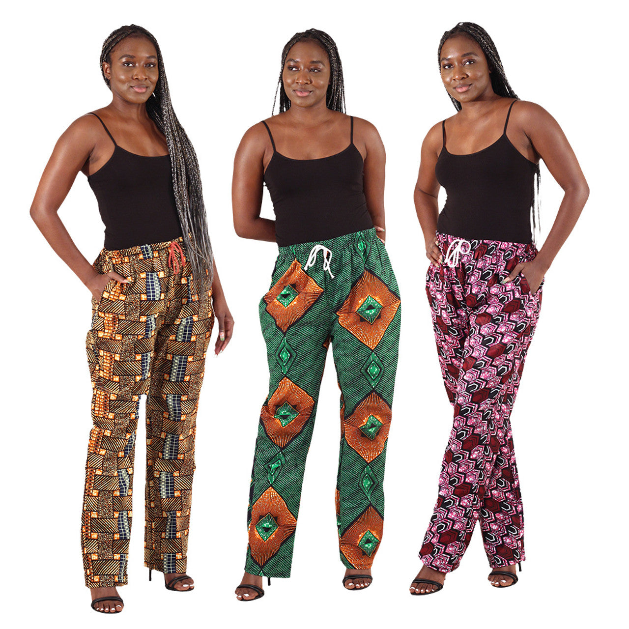 African Print Drawstring Pants