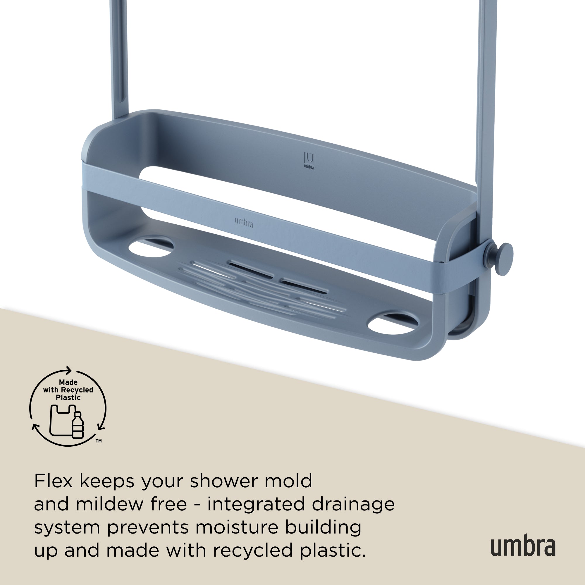 Flex Shower Caddy Slate Blue