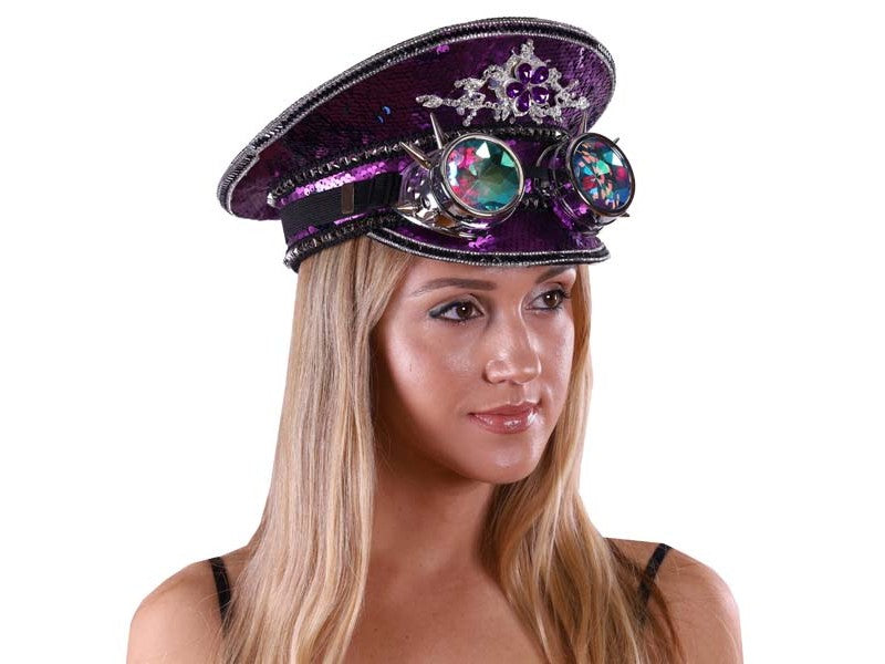 Burning man purple sequin hat