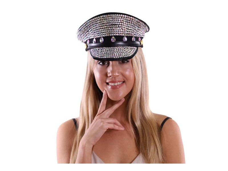 Rhinestone burning man sequin hat