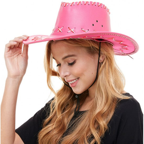 Pink neon Light -Up Cowboy Hat