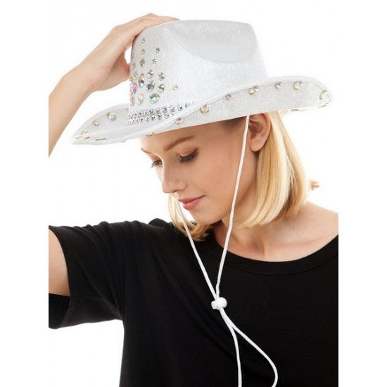 White Cowboy Hat with Jewels