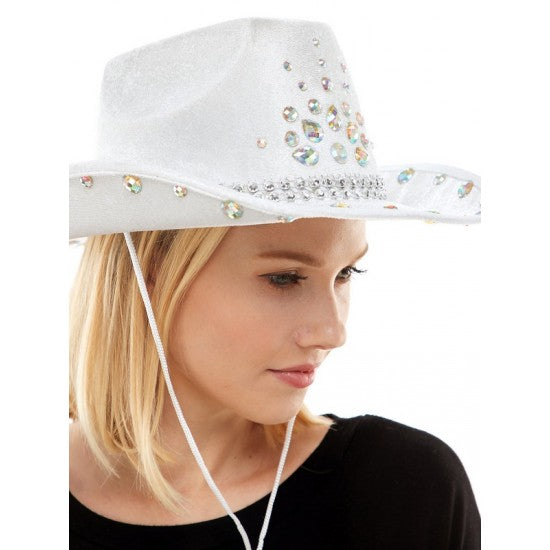 White Cowboy Hat with Jewels