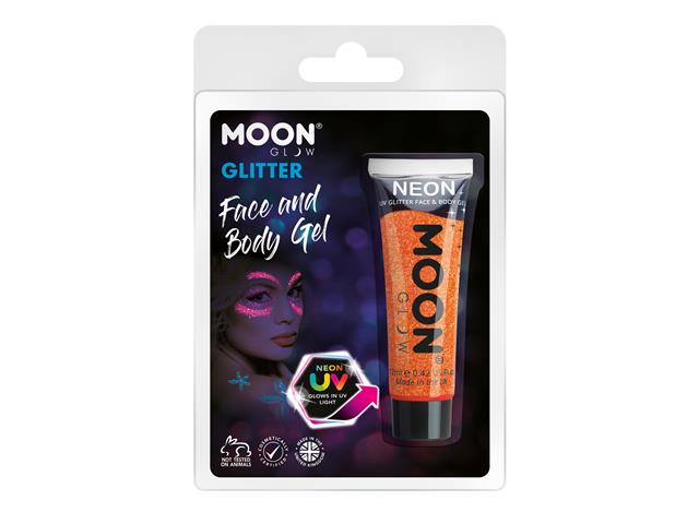 Neon UV Fine Glitter Gel,12ml Orange