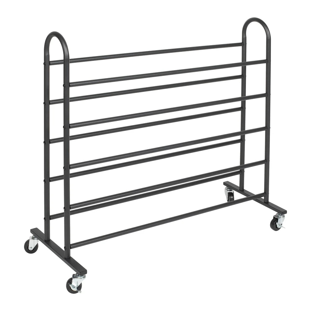 Black 5-Tier Rolling Shoe Rack