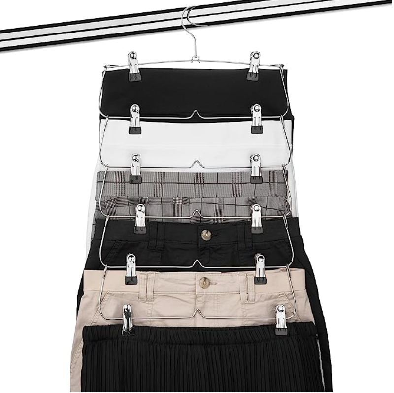 6 Tier  Foldable Skirt/Pant  Organizing Hanger