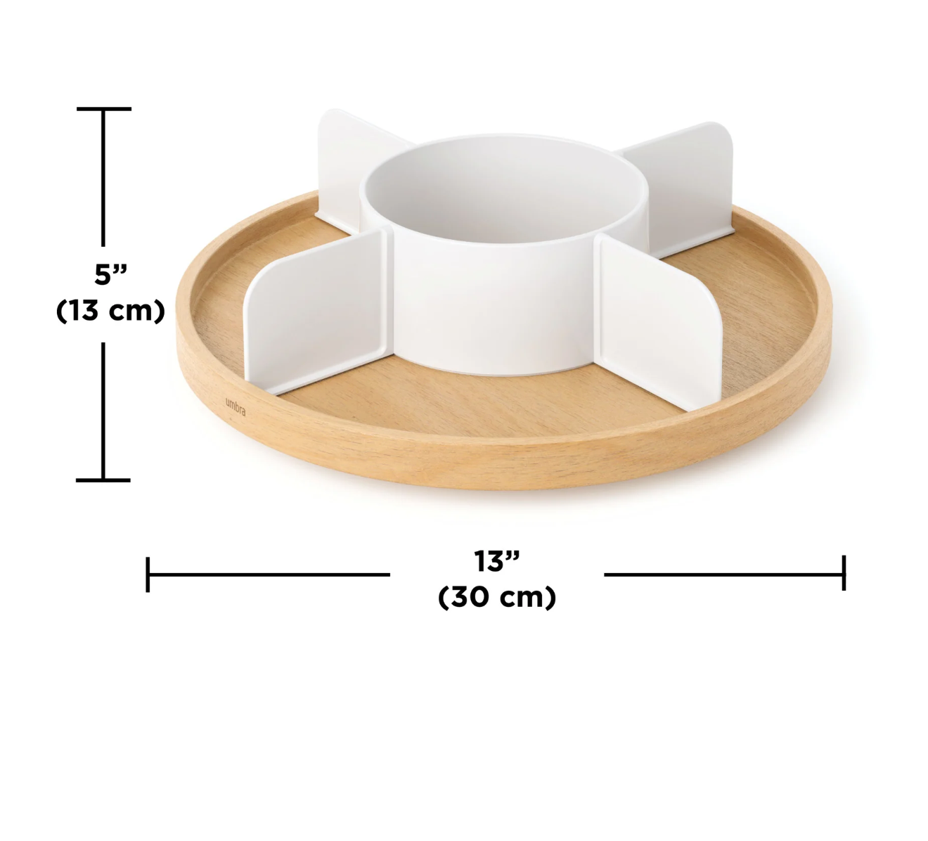 Bellwood Lazy Susan Divided White/Natural