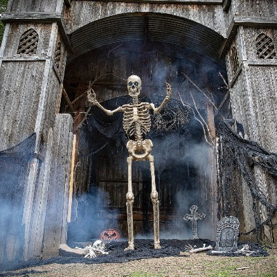 8' Towering Skeleton with Projection Eyes