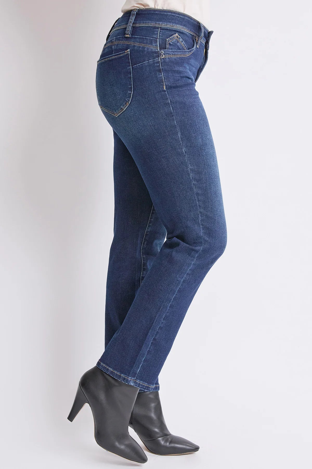 Women's High Rise Curve Confidence WannaBettaButt Straight Leg Jeans Dark Blue - Royalty