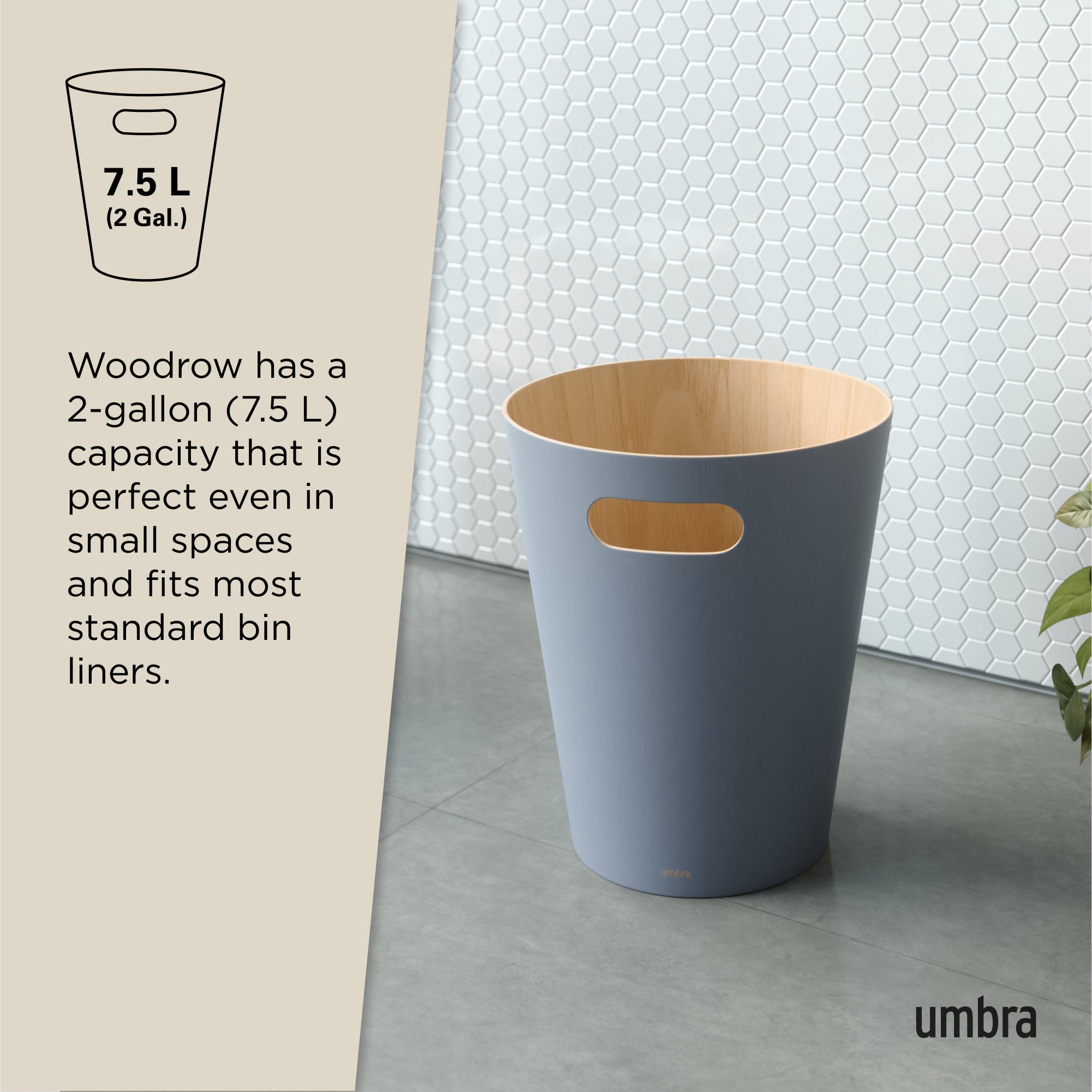 Woodrow Trash Can Slate Blue