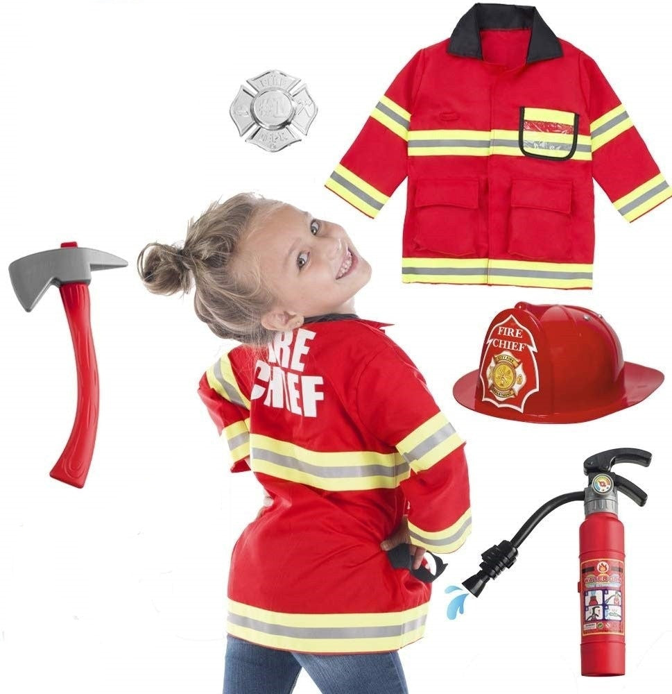 Kit Dress Up Fireman Costume Set