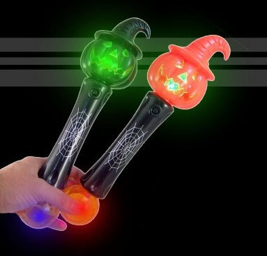 12" LED PUMPKIN WAND W/PRISMATIC BALL AND SOUND