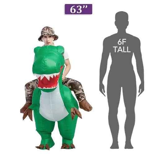 72" Tall Inflatable Dinosaur Rider Costume Adult