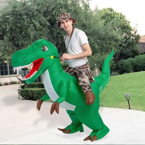 72" Tall Inflatable Dinosaur Rider Costume Adult