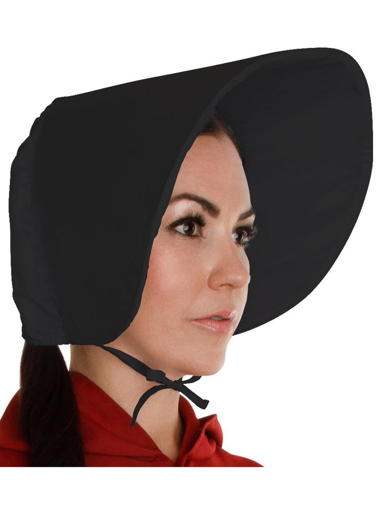 Adult's Handmaid Black Bonnet With Peak
