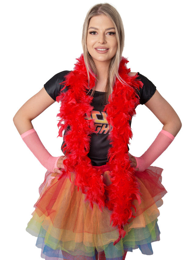 60g Red Feathered Boa Costume Accessory