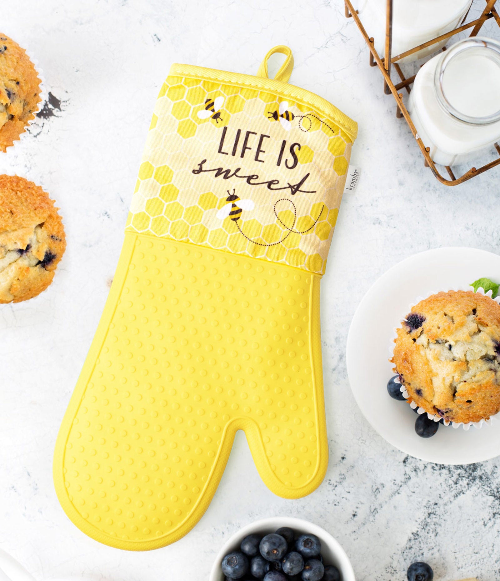 Krumbs Kitchen Homemade Happiness Silicone Oven Mitts