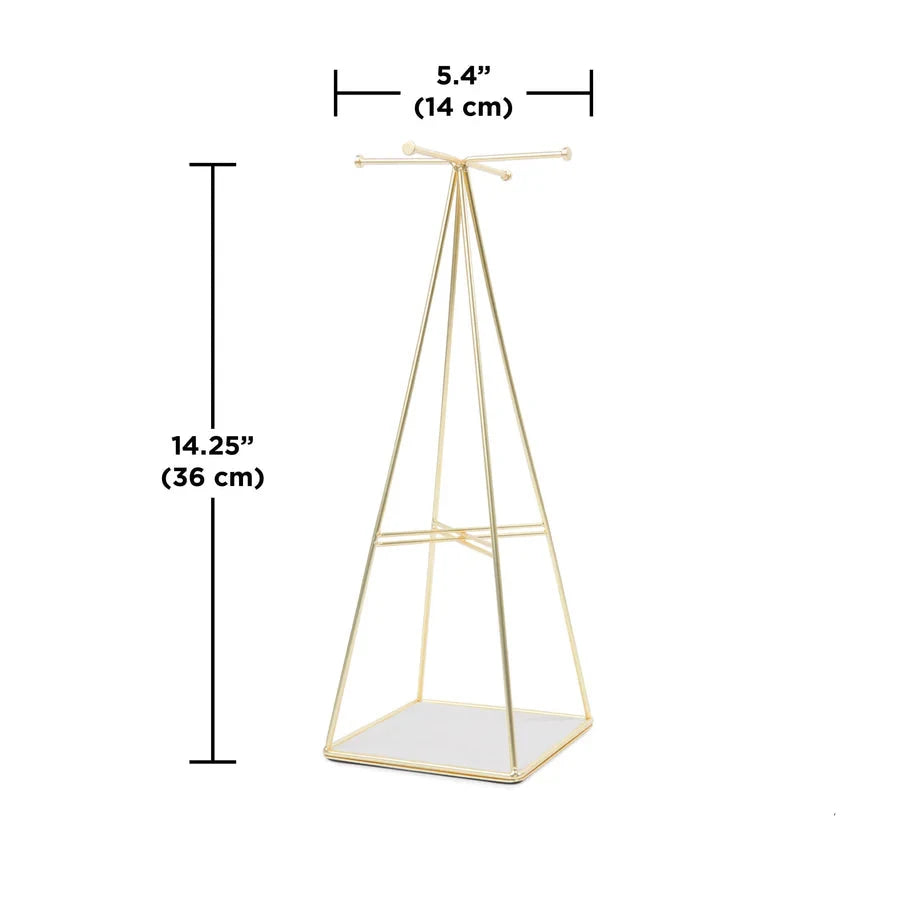 Prisma Jewelry Stand Matte Brass