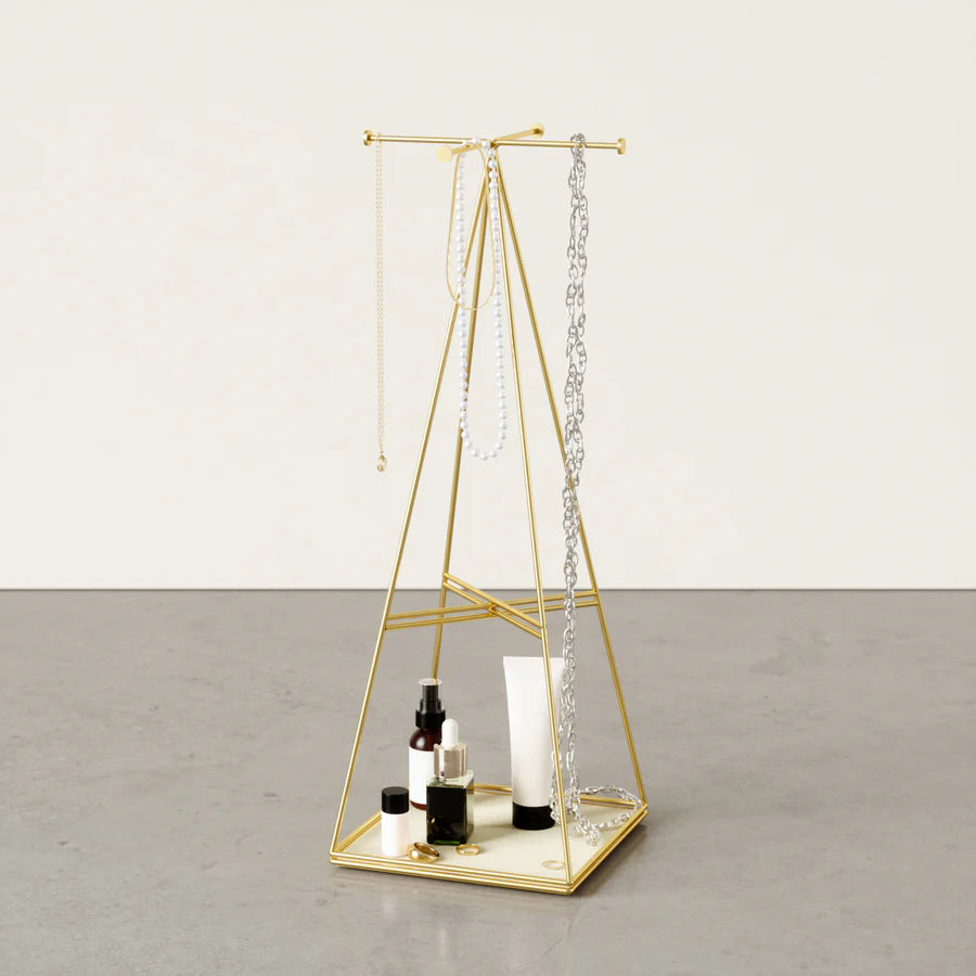 Prisma Jewelry Stand Matte Brass