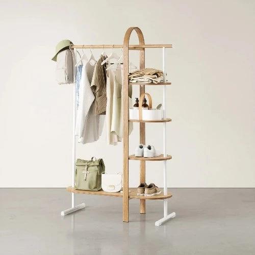 Bellwood Garment Rack White/Natural