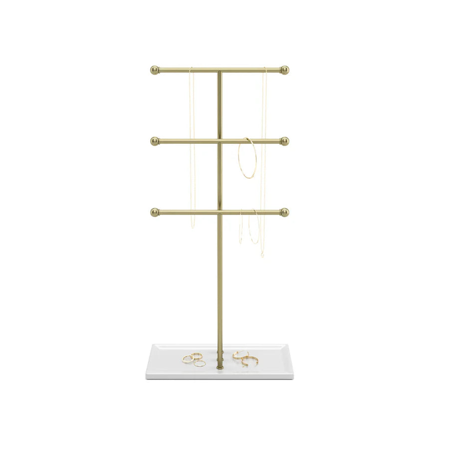 Trigen Jewelry Stand White/Brass