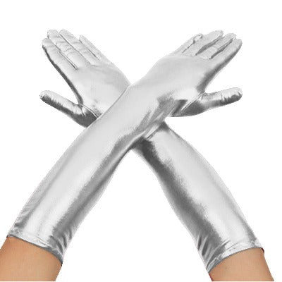 Gloves Silver  Metallic