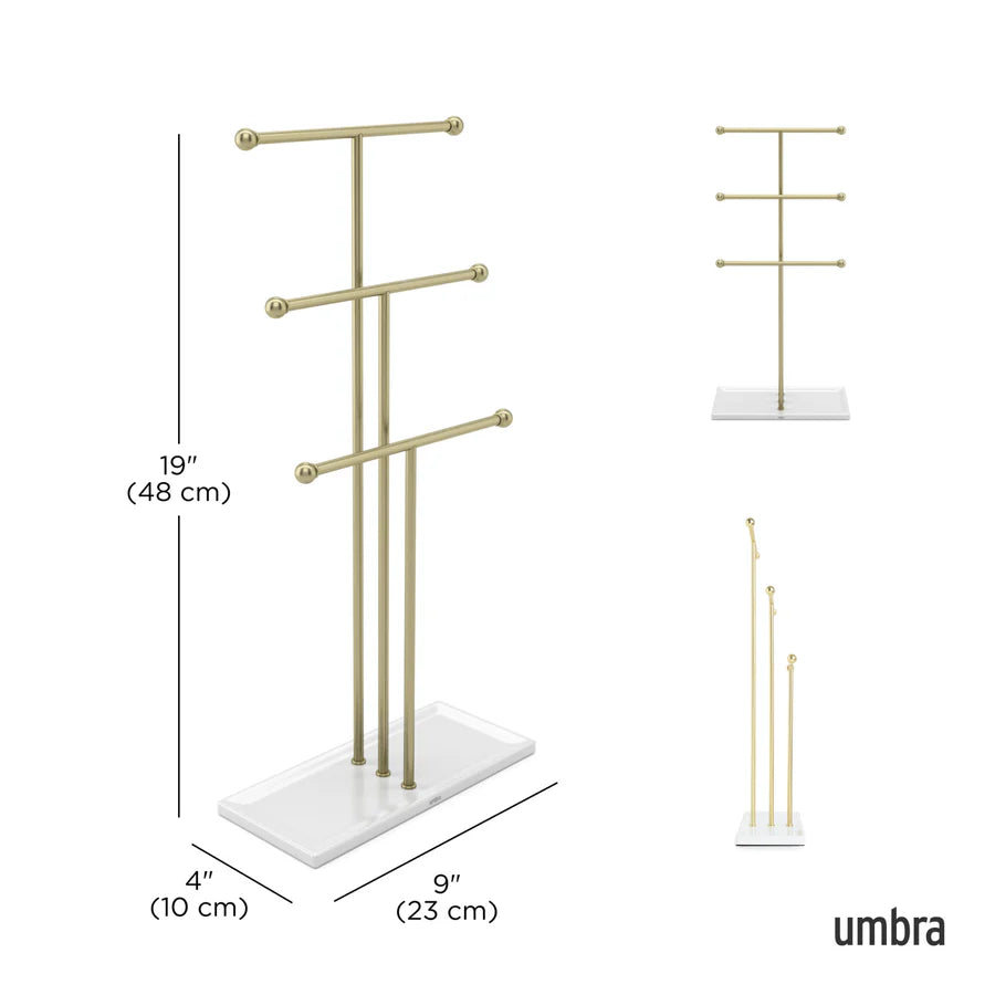 Trigen Jewelry Stand White/Brass