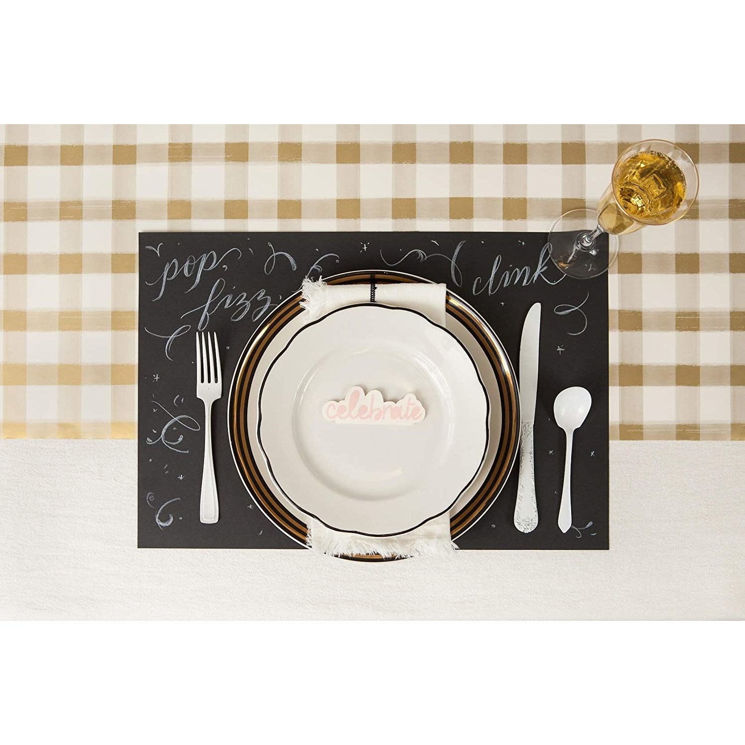 Chalkboard Black Paper Placemat