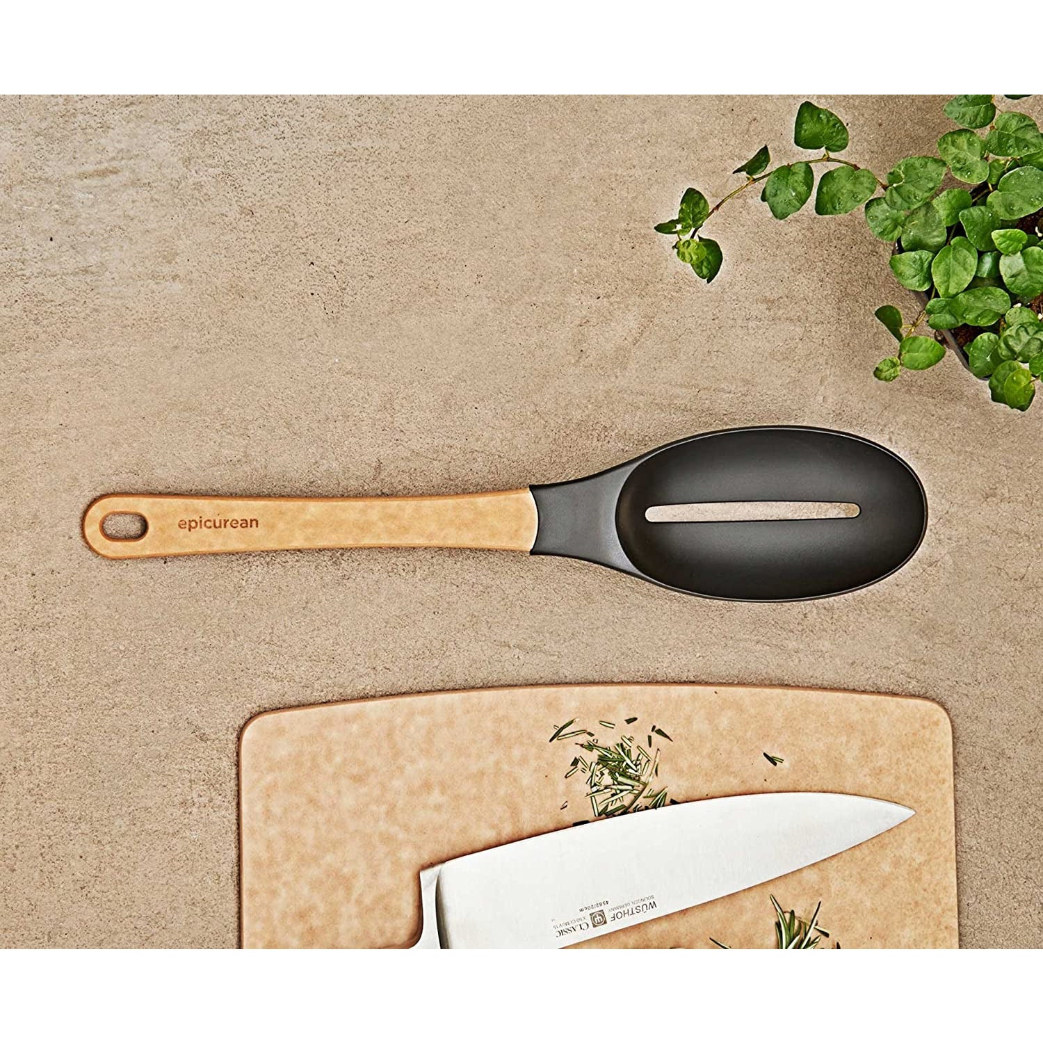 Slotted Spoon Natural/Slate 13"