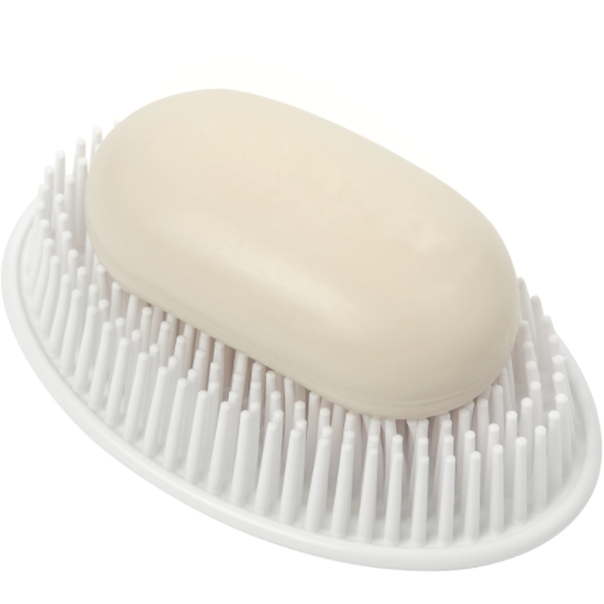 GRASSY SOAP DISH  WHITE