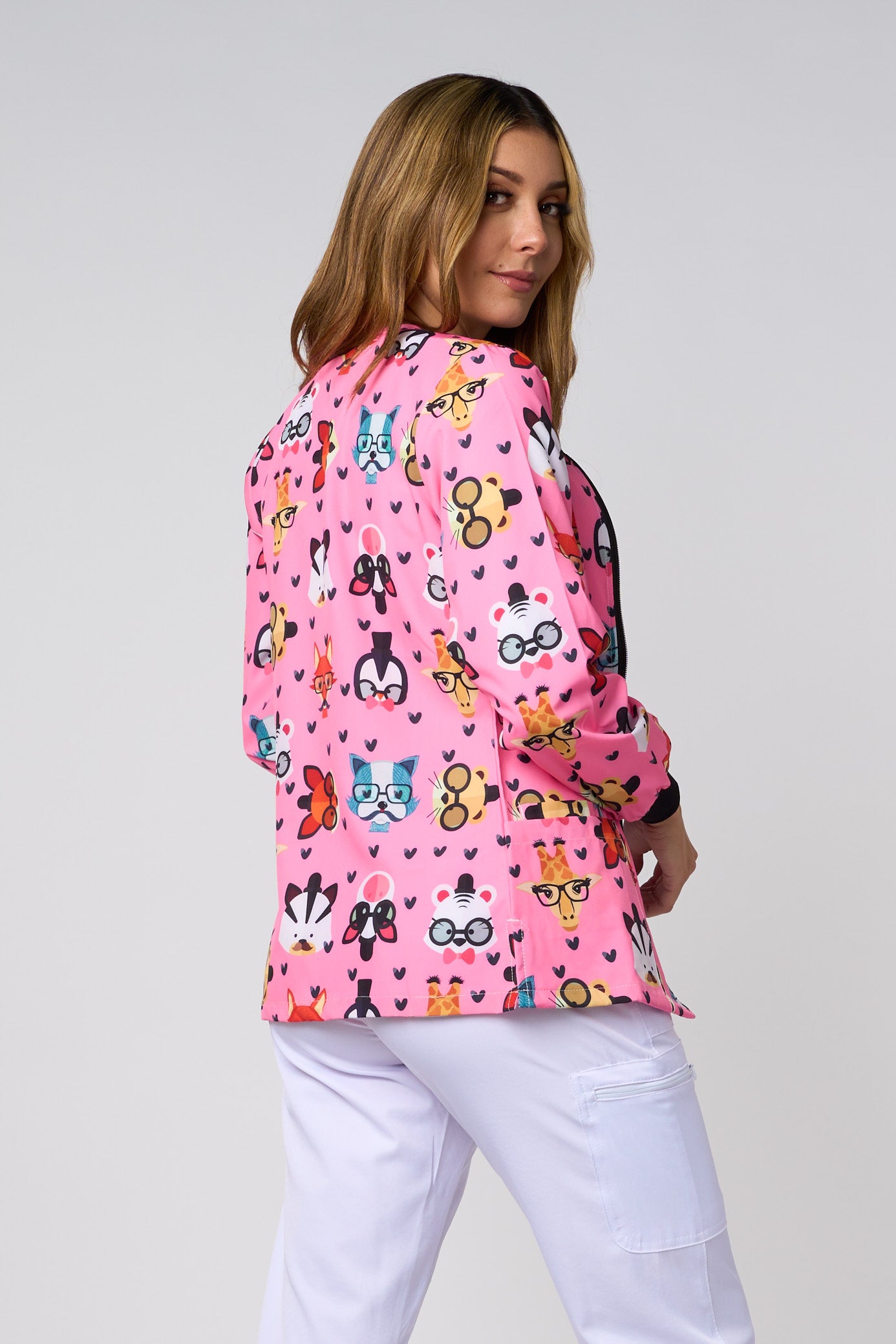 PINK ANIMAL  PRINTED JACKETS