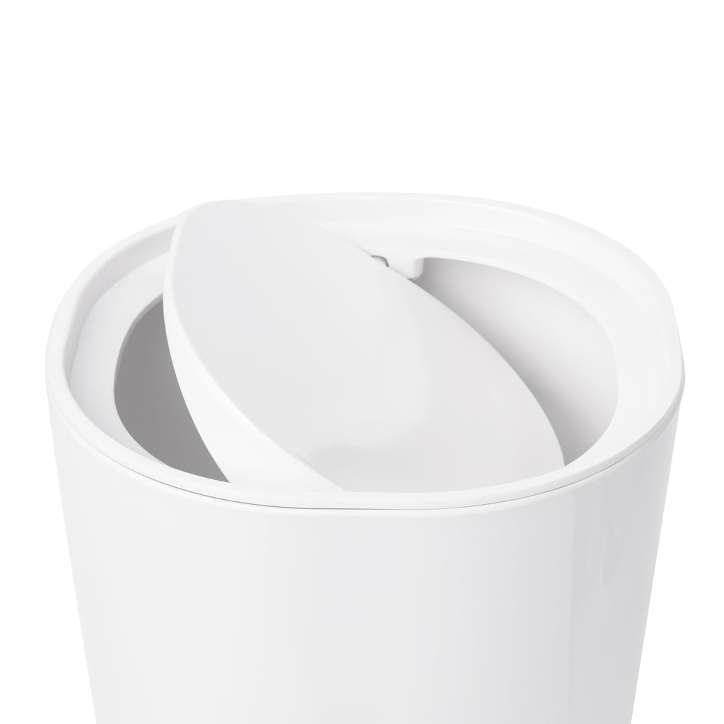 STEP WASTE CAN WITH  LID WHITE