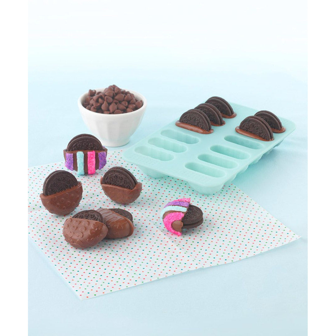 12-Cup Chocolate Covered Cookie Mold 4 Shapes  Blue