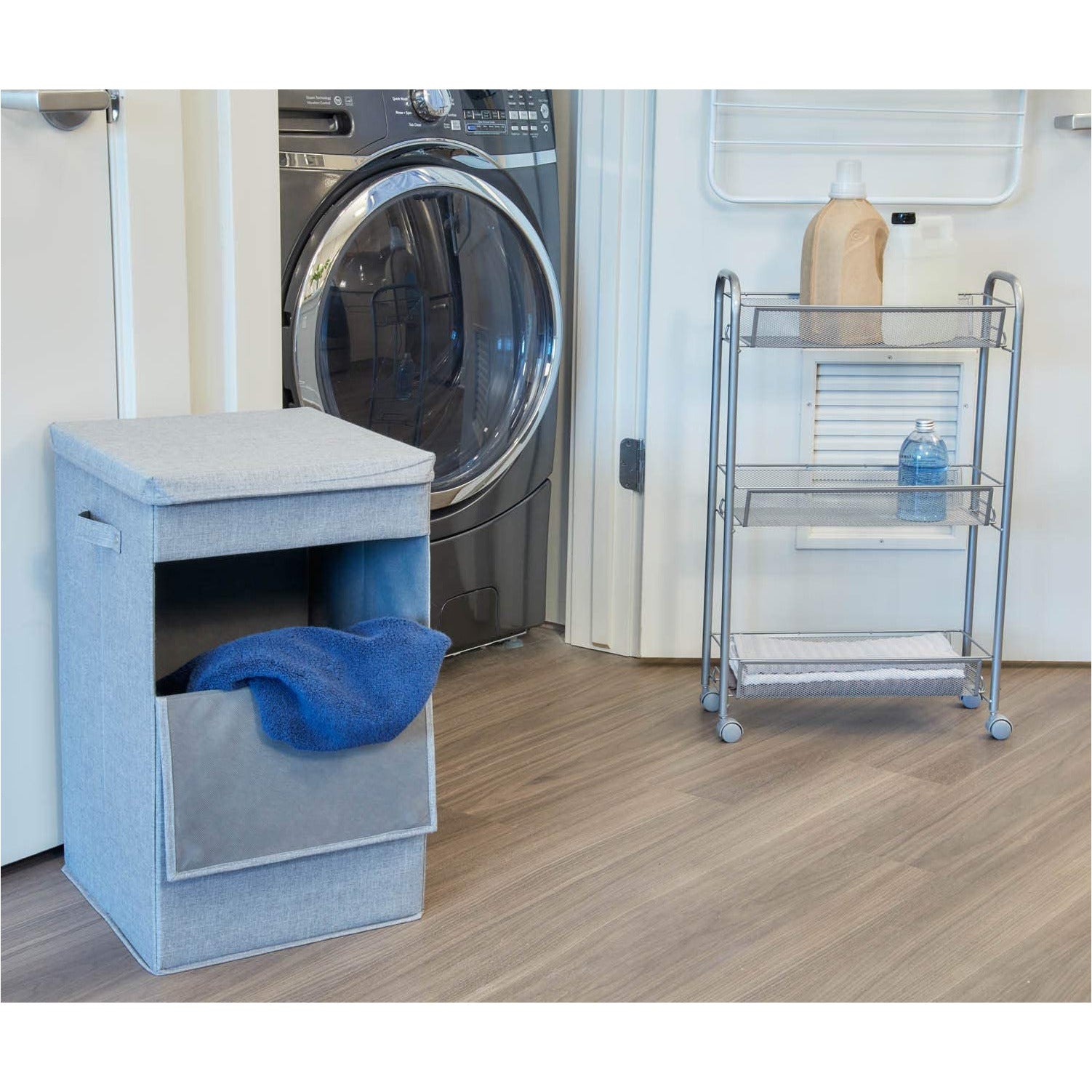 STACKABLE LAUNDRY BIN GRAY