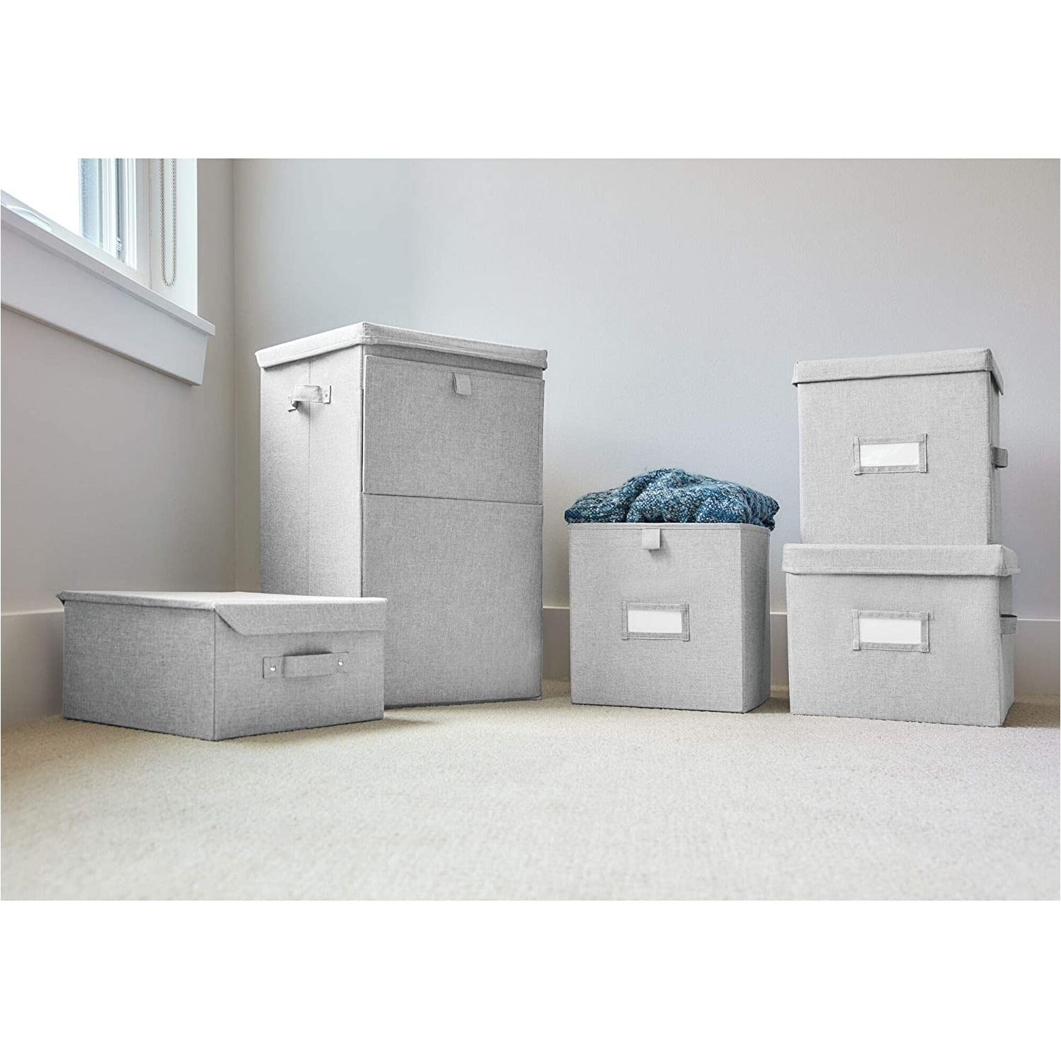 STACKABLE LAUNDRY BIN GRAY