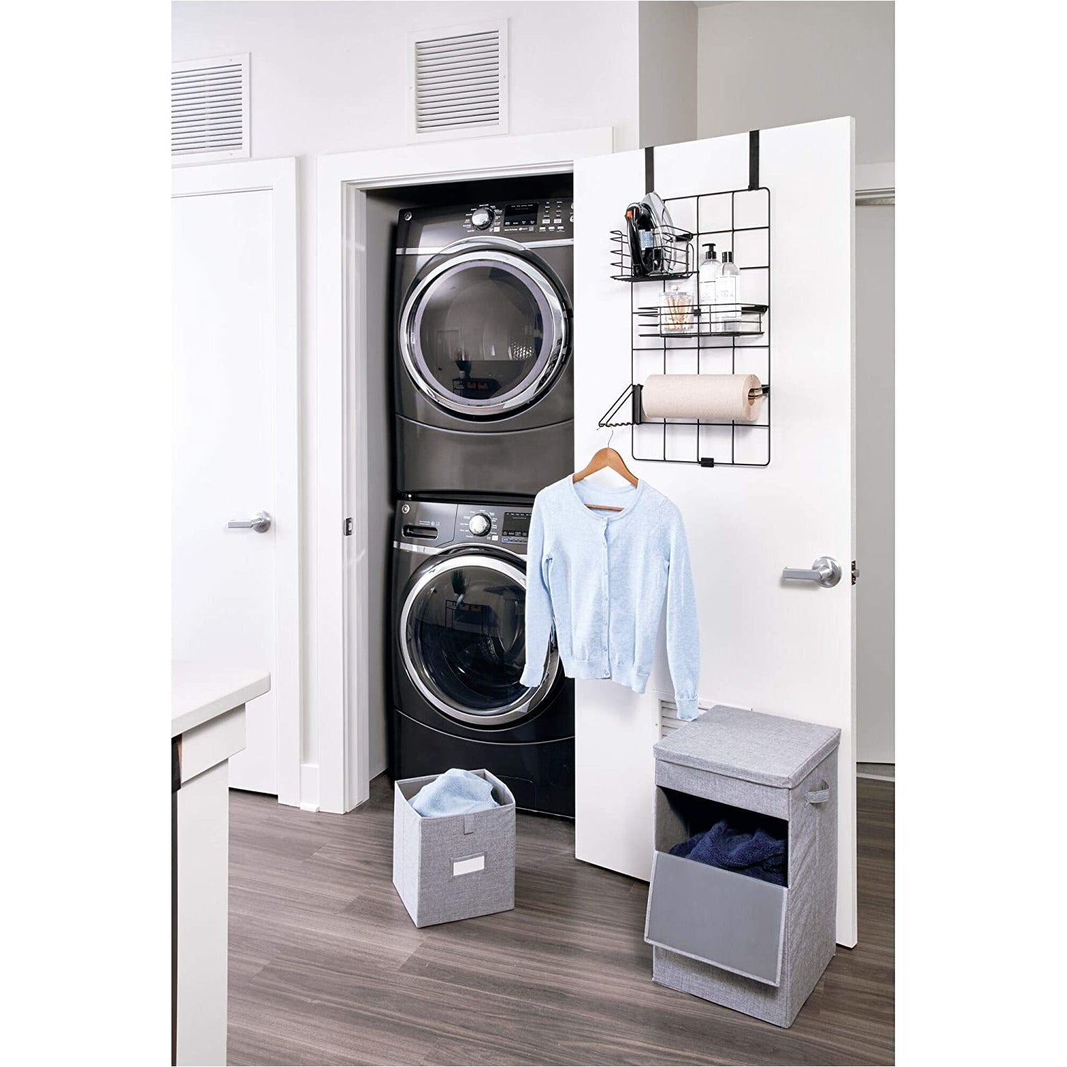 STACKABLE LAUNDRY BIN GRAY