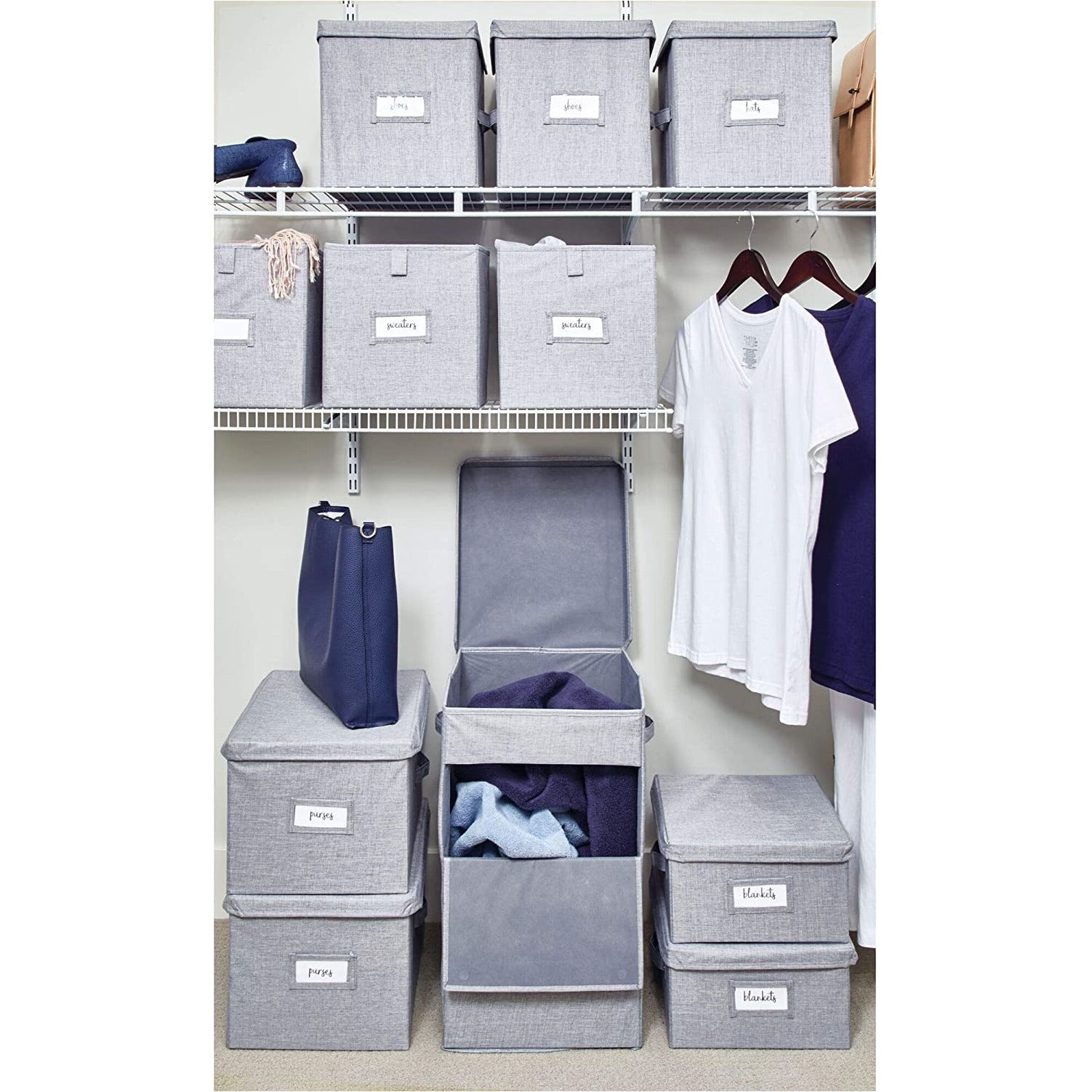 STACKABLE LAUNDRY BIN GRAY