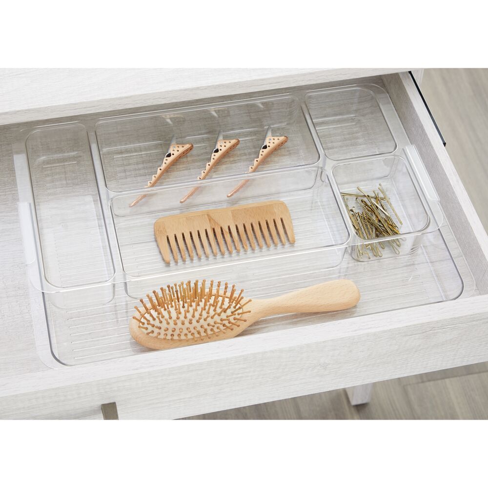 CLEAR  LUCI DIVIDED EXPANDABLE TRAY - LARGE