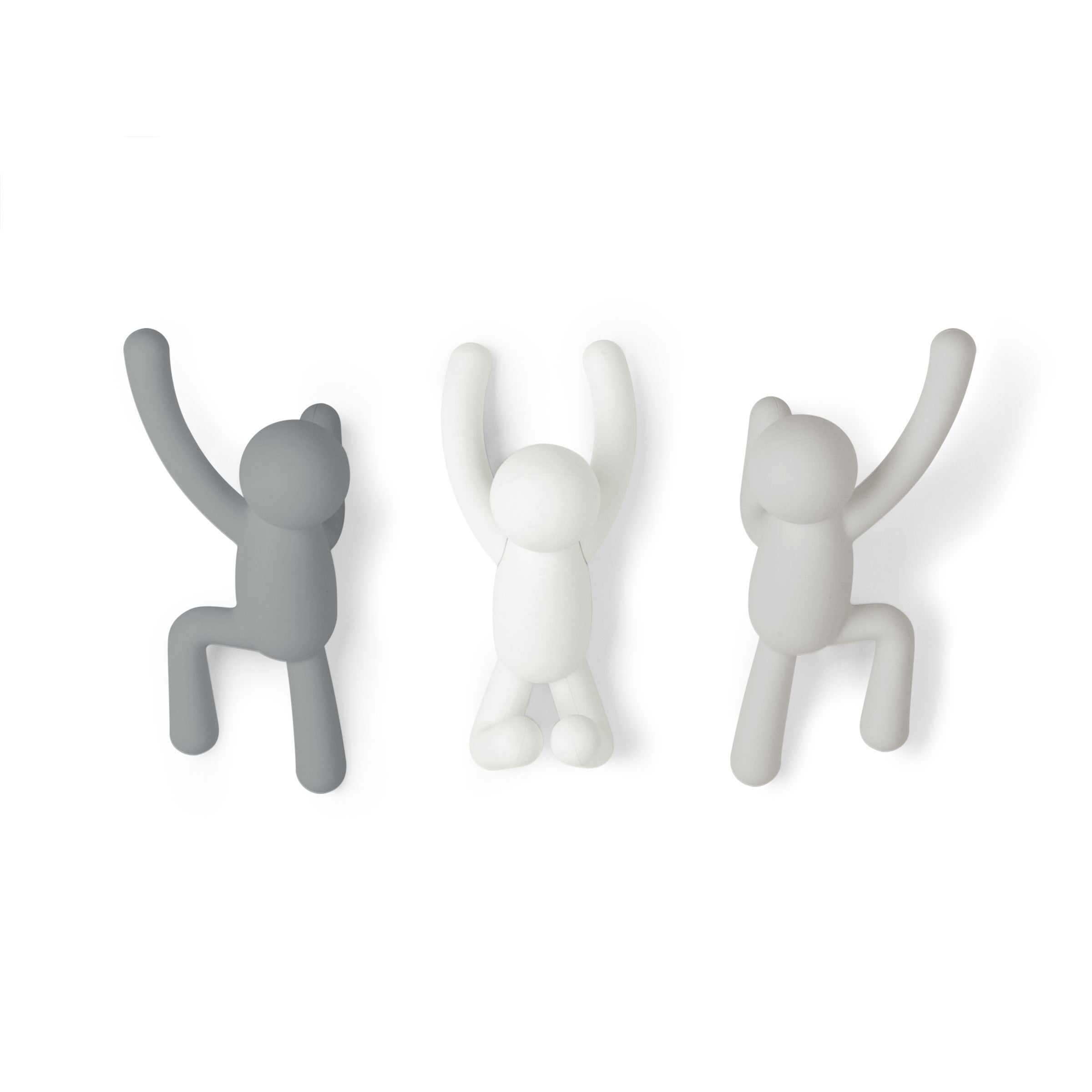 BUDDY HOOK Set of 3 assorted grey