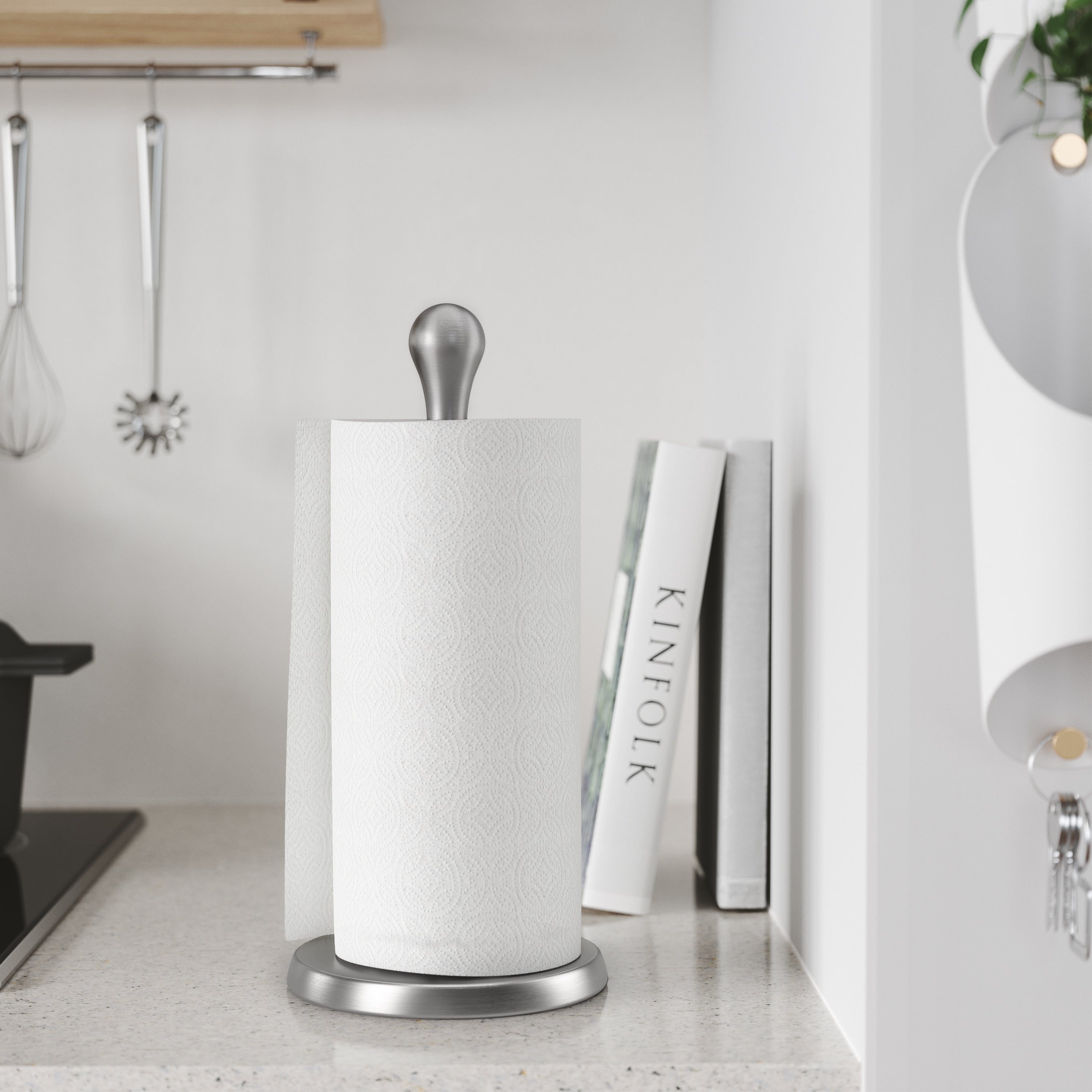 Tug Paper Towel Holder Nickel/ Black