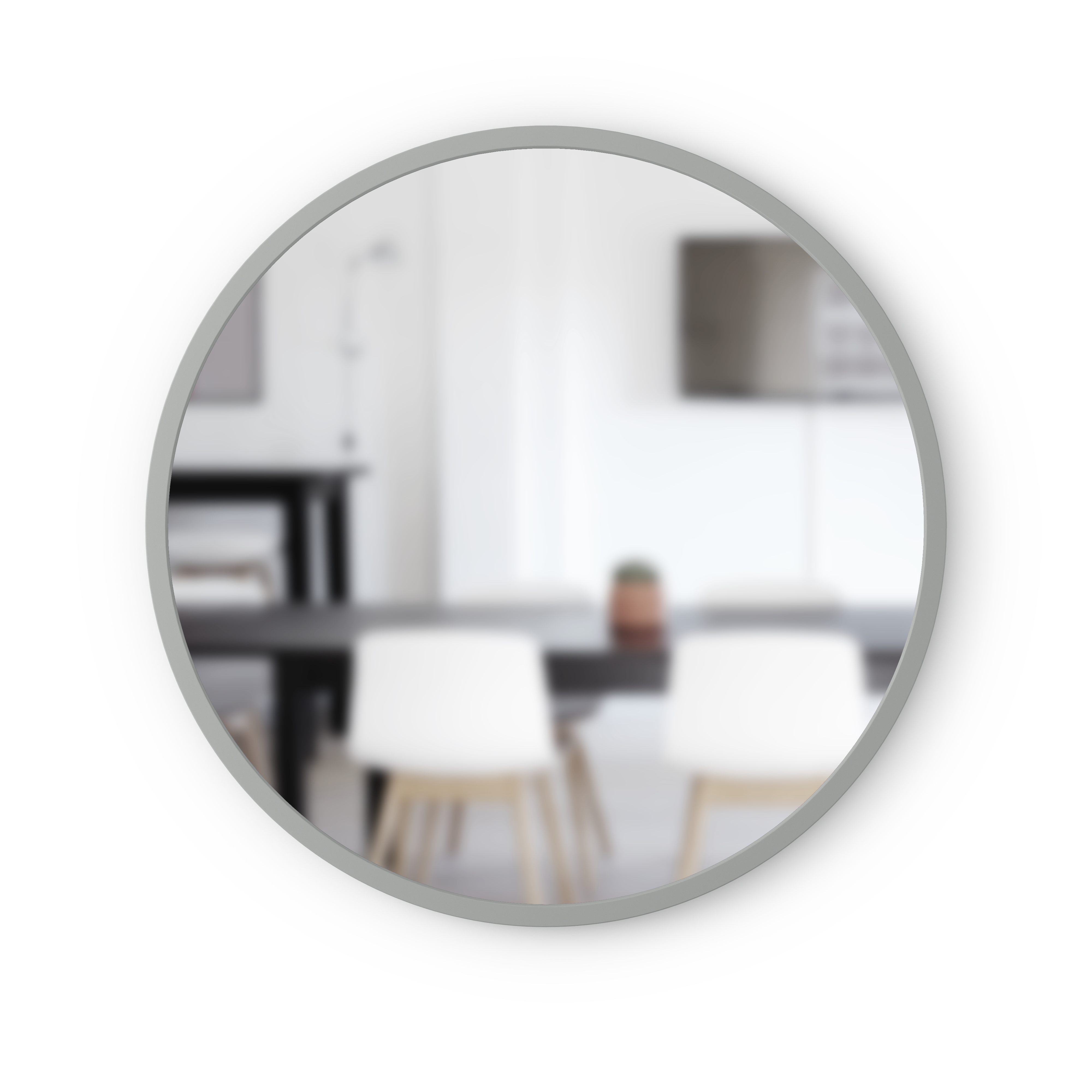 Hub Wall Mirror 24" Grey