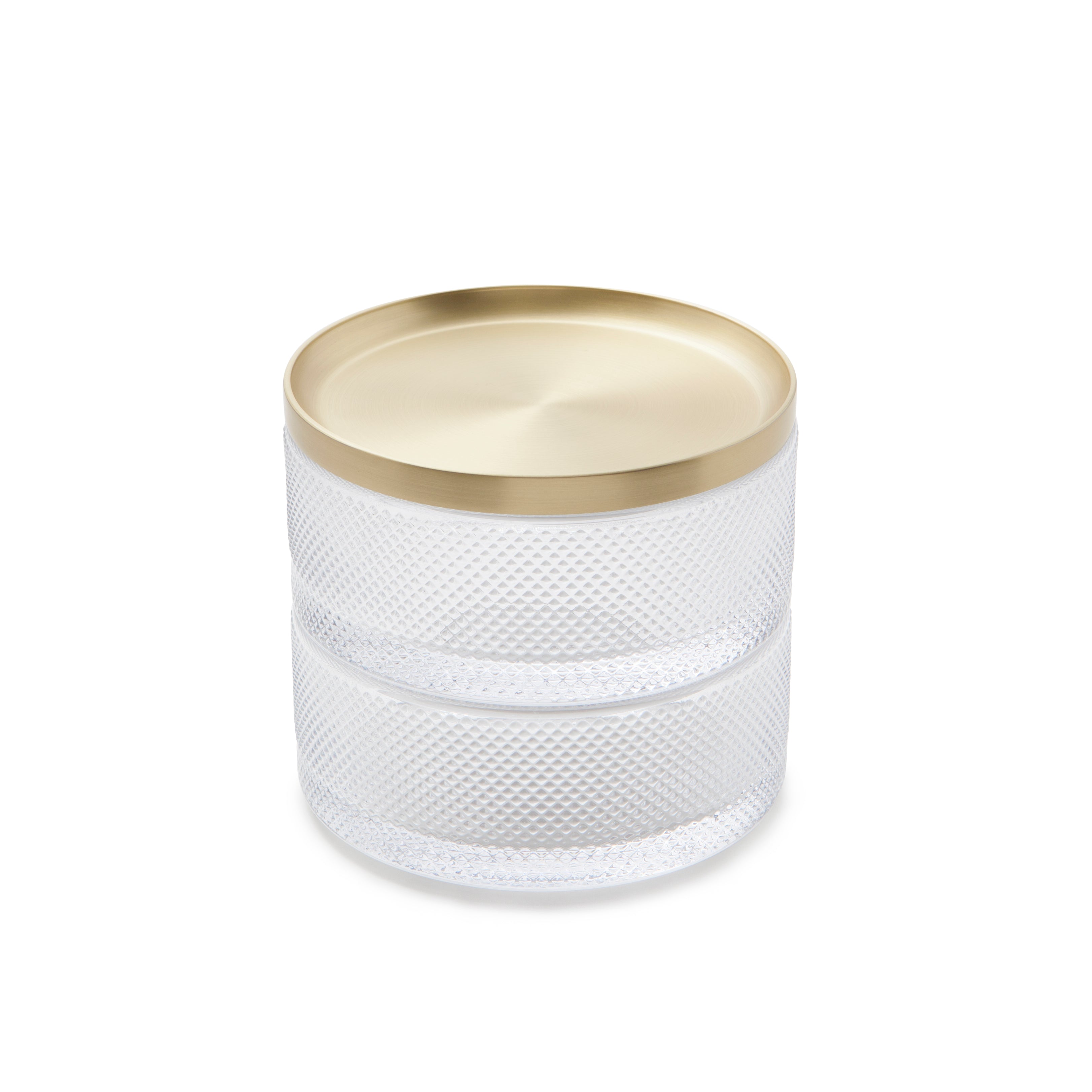 Tesora Glass Jewelry Box Brass