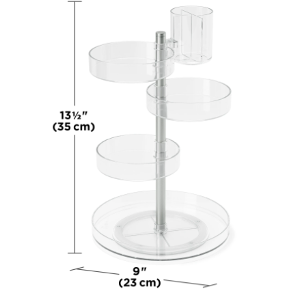 PIROUETTE  ACRYLIC ORGANIZER CLEAR & NICKEL