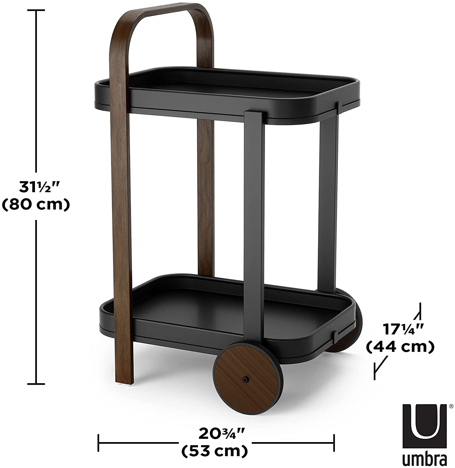 BELLWOOD BAR & SERVING CART  BLACK