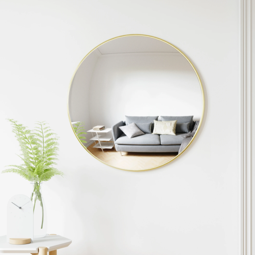 CONVEXA MIRROR BRASS