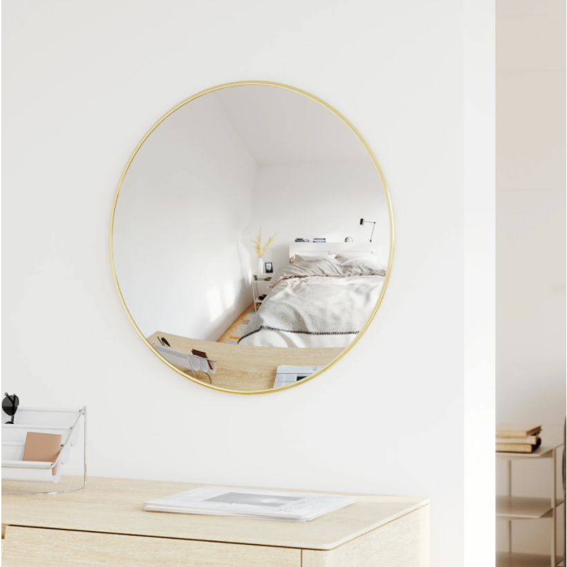 CONVEXA MIRROR BRASS