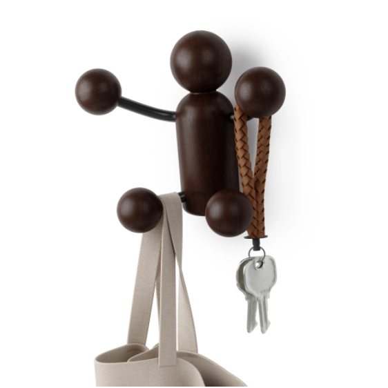 WOODY WALL HOOK BLACK / WALNUT