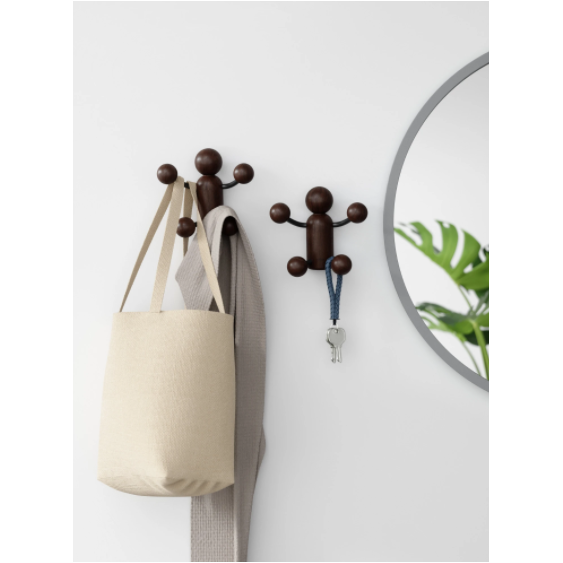 WOODY WALL HOOK BLACK / WALNUT