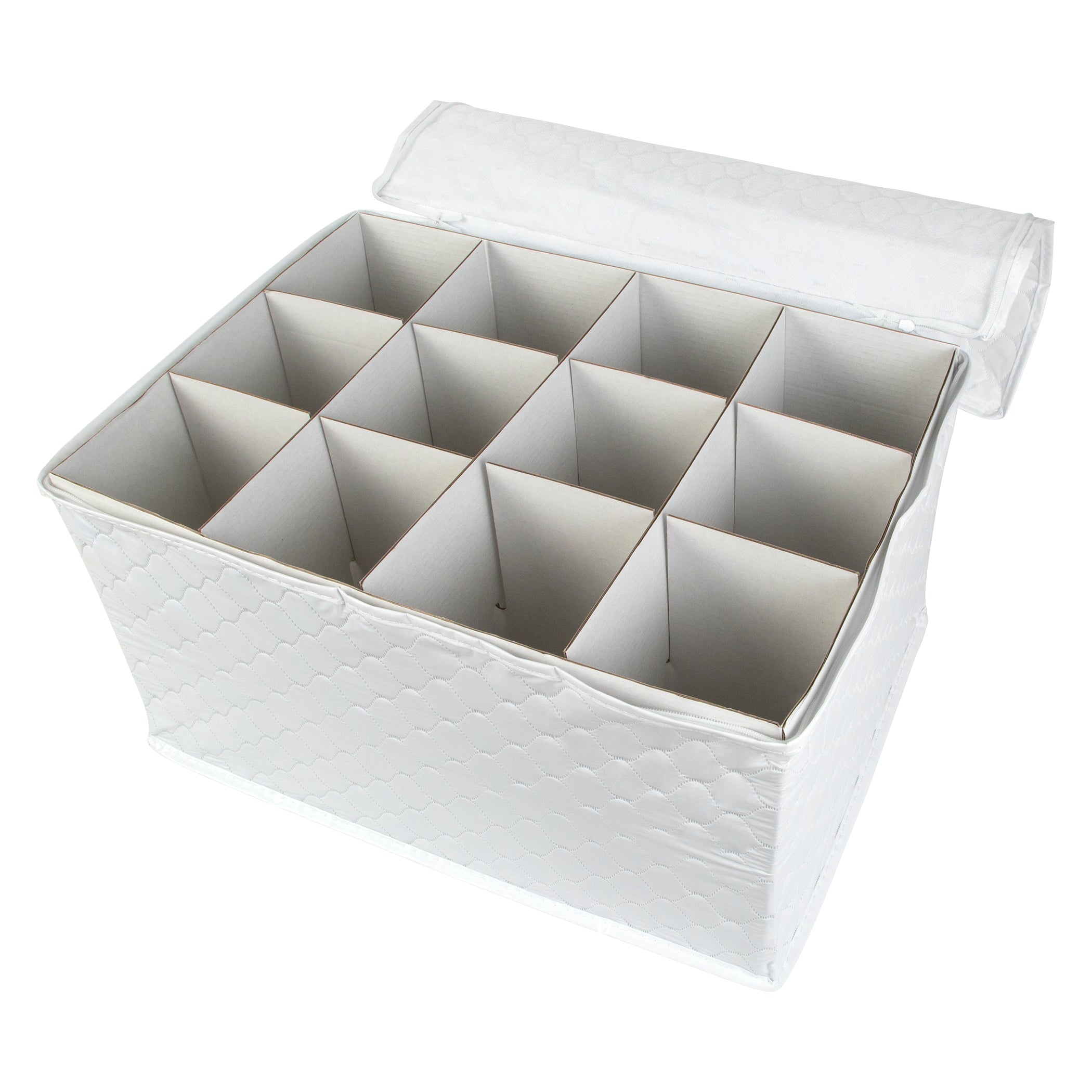 Vinyl Stemware Chest White