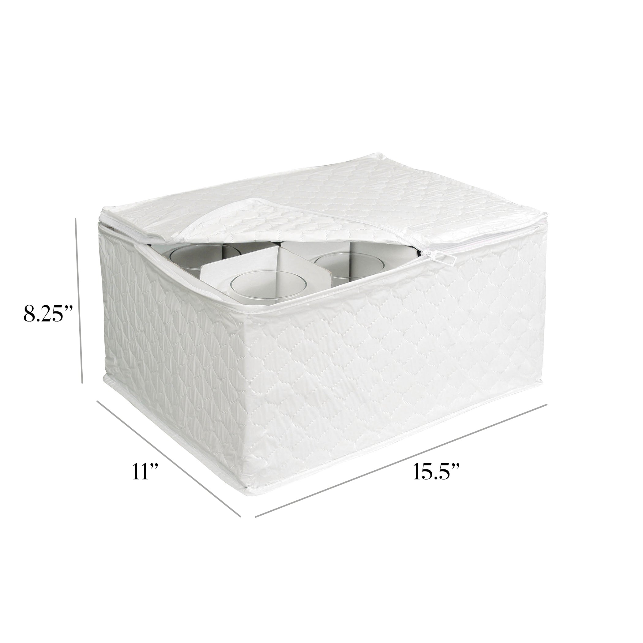 Vinyl Stemware Chest White